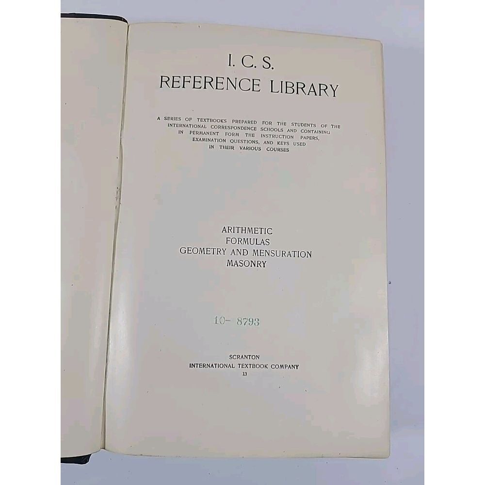 Vintage I.C.S. Reference Library Mathmatics‎ Masonry 1904 - Picture 8 of 16